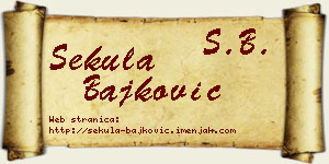 Sekula Bajković vizit kartica